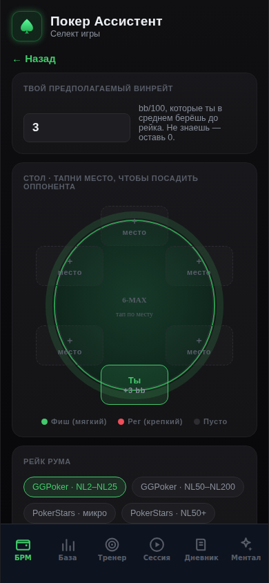 Селект столов: интерактивный стол с рассадкой оппонентов